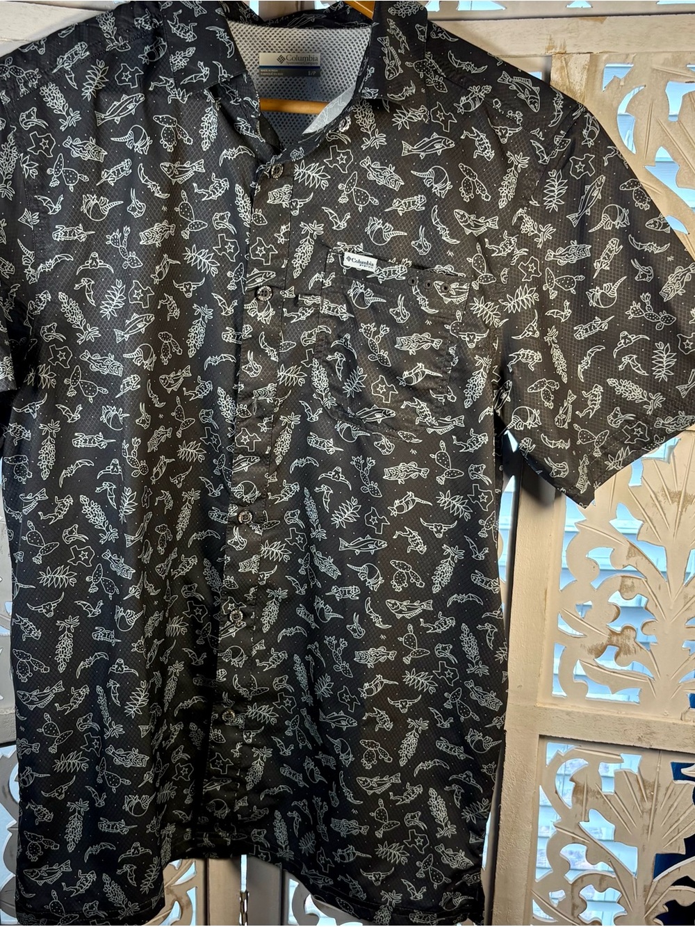 COLUMBIA PFG CHEMISE Super Slack Tide Camp Shirt Outdoor Fishing UPF 40 SZ Small